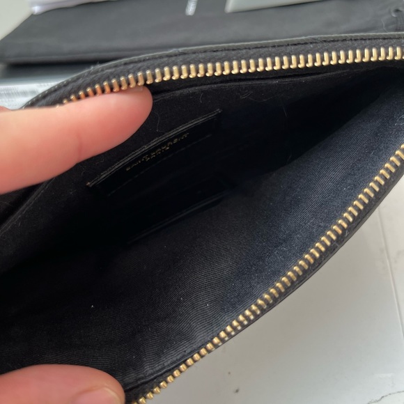 YSL CASSANDRE MATELASSÉ ZIPPED POUCH IN GRAIN DE POUDRE EMBOSSED LEATHER - Picture 13 of 16